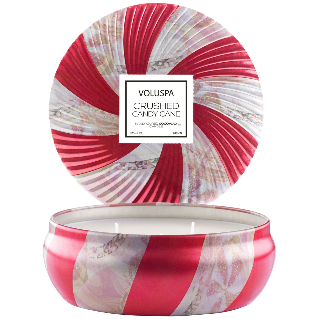 Crushed Candy Cane - Limited Edition 3 Wick Tin Candle Zoom - 1