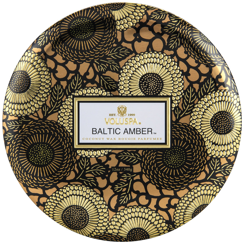 Baltic Amber - 3 Wick Tin Candle Zoom - 1