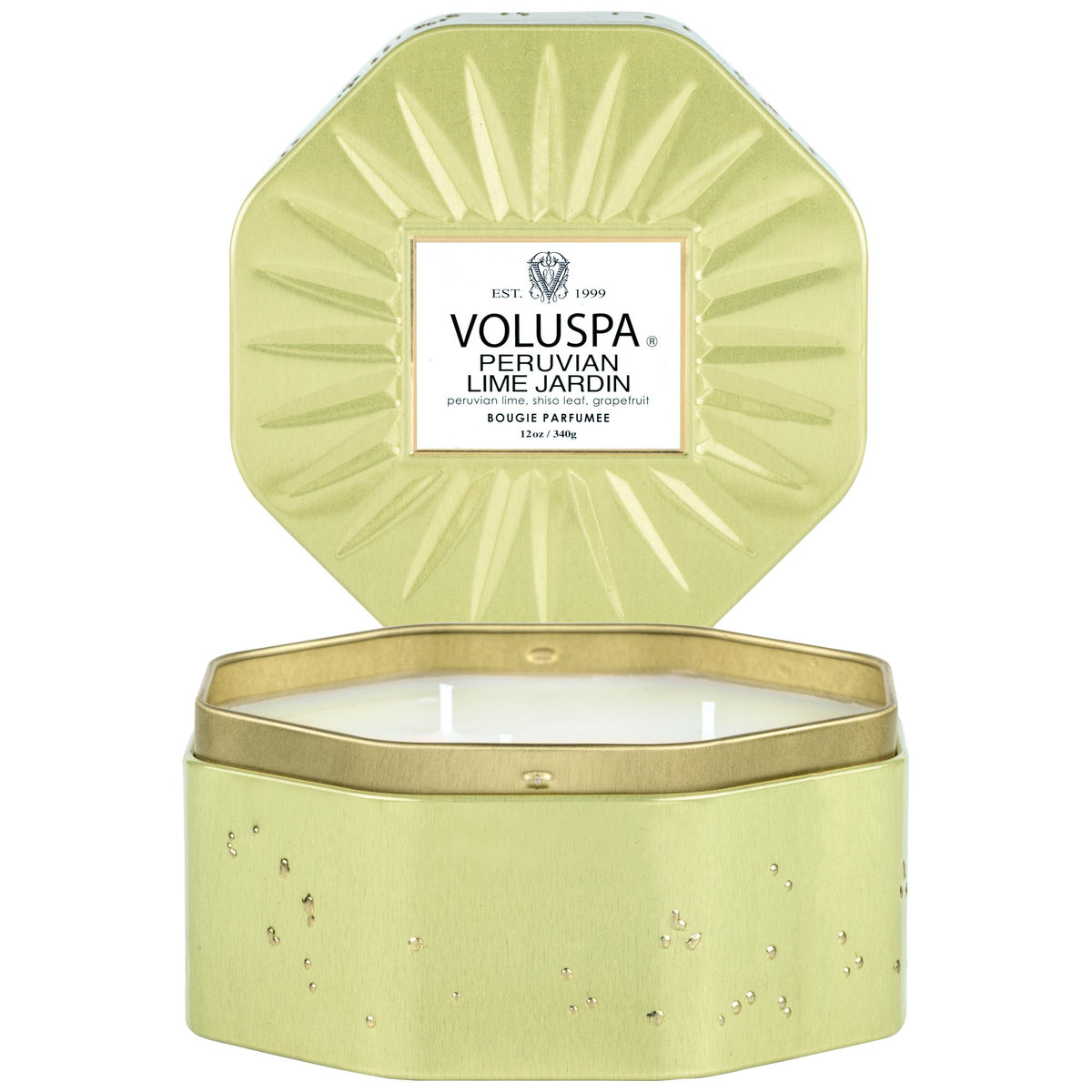Peruvian Lime Jardin - 3 Wick Octagon Tin Candle - 2