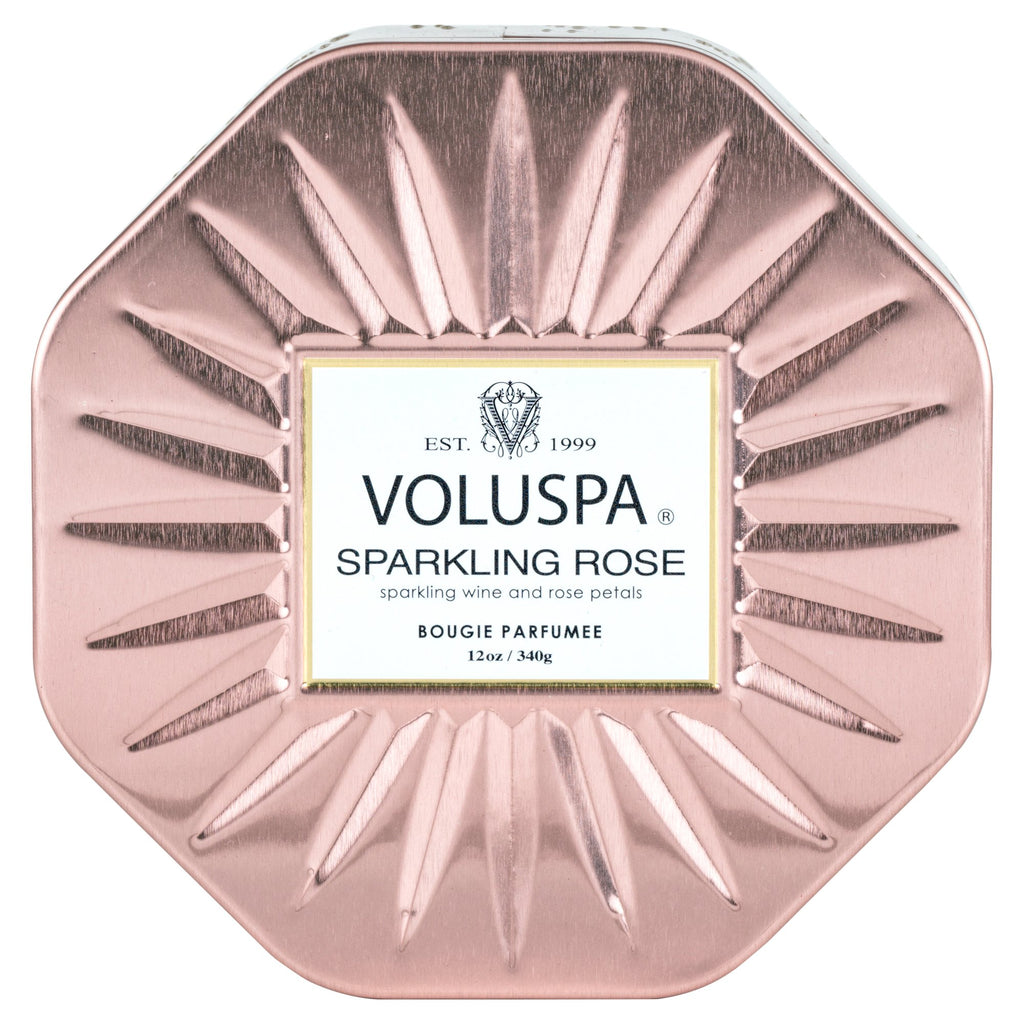 Sparkling Rose - 3 Wick Octagon Tin Candle Zoom - 1