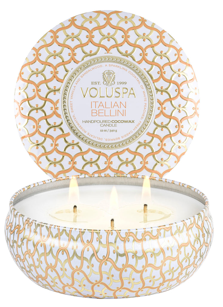 Italian Bellini - 3 Wick Tin Candle Zoom - 3