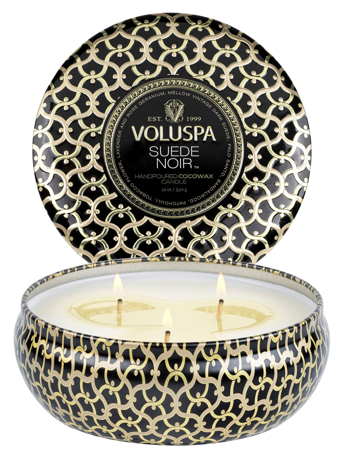 Suede Noir - 3 Wick Tin Candle - 3