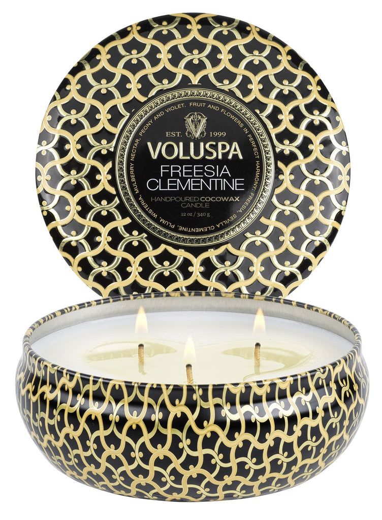 Freesia Clementine - 3 Wick Tin Candle Zoom - 3