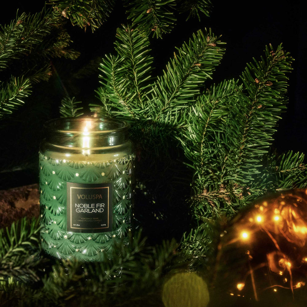 Noble Fir Garland - Large Jar Candle Zoom - 3