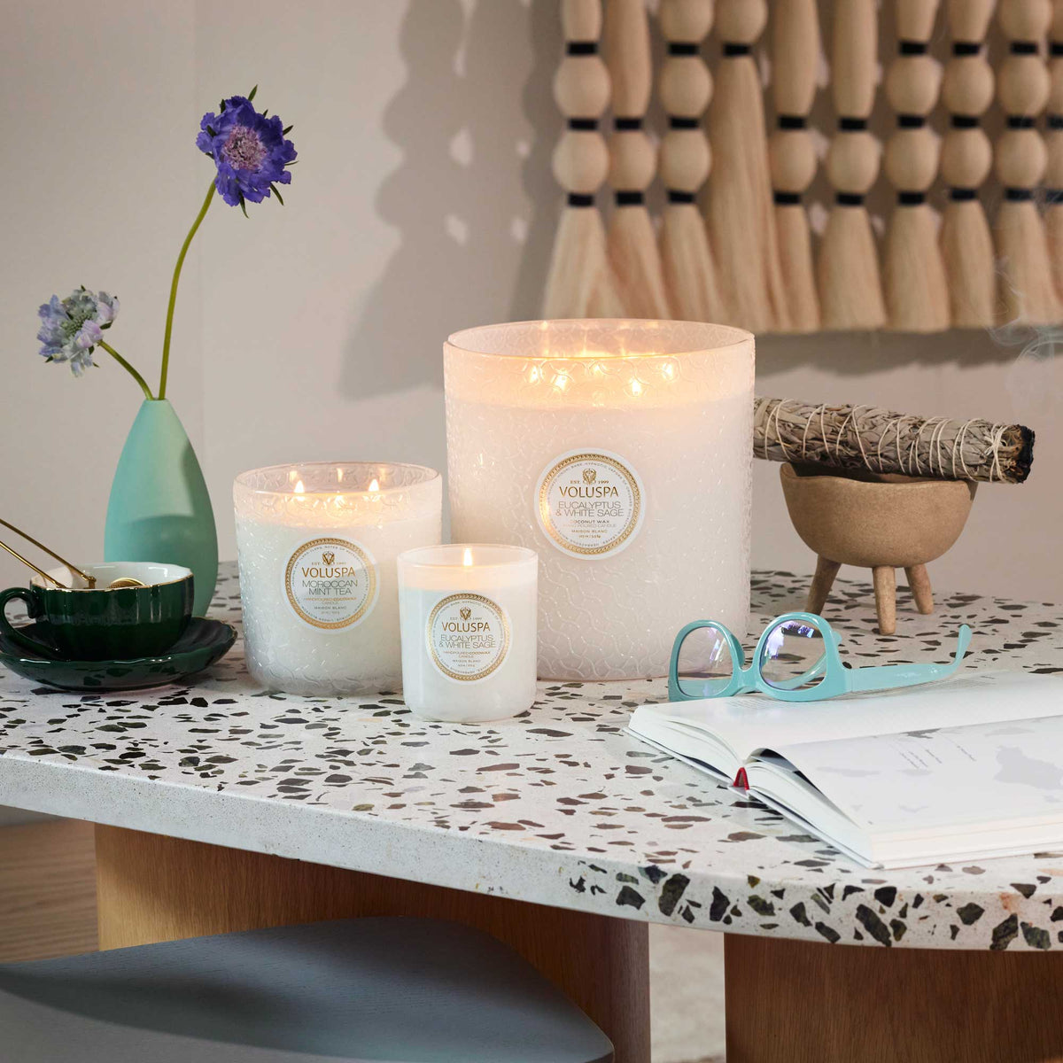 Eucalyptus & White Sage - 5 Wick Hearth Candle - 5