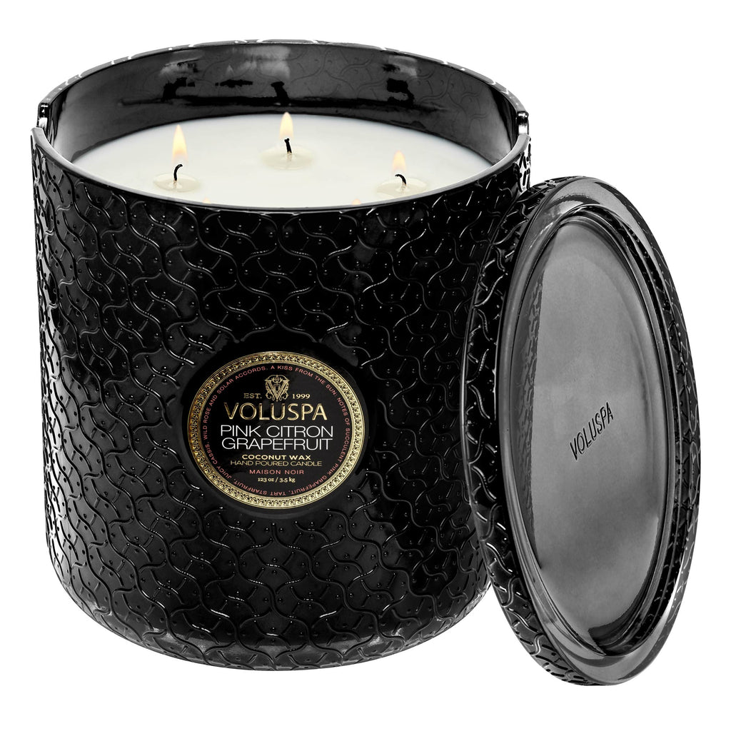 Pink Citron Grapefruit - 5 Wick Hearth Candle Zoom - 3