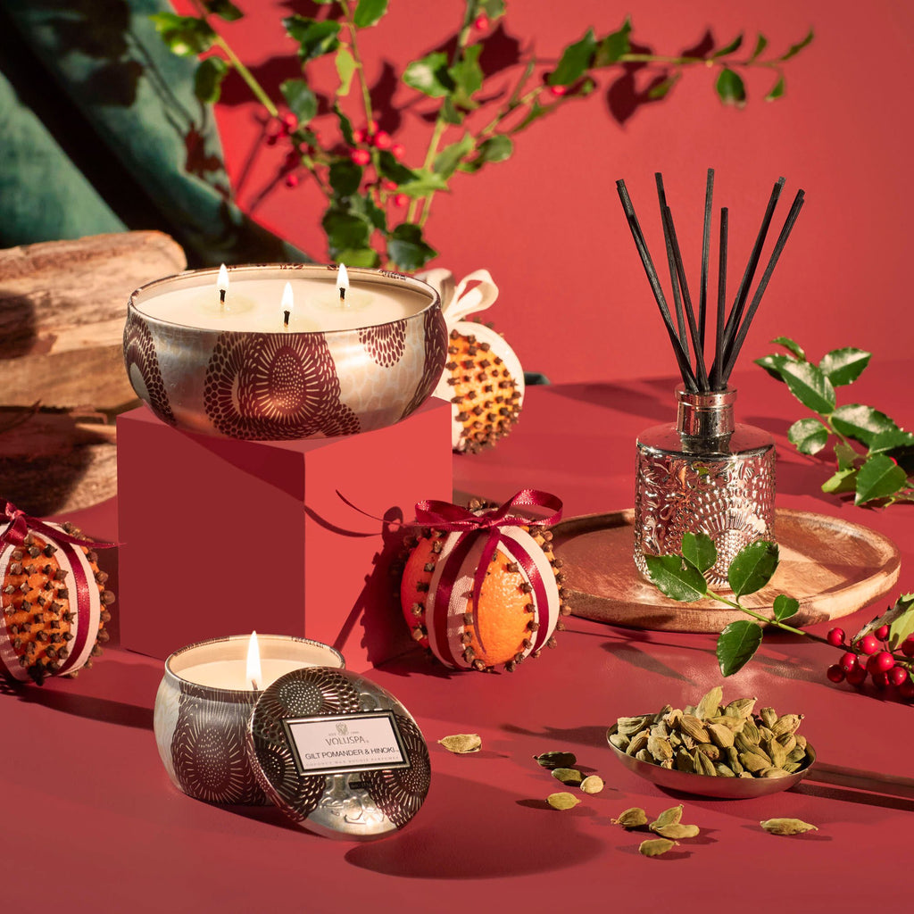 Gilt Pomander & Hinoki - Mini Tin Candle Zoom - 4