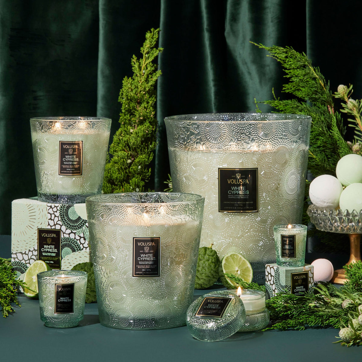 White Cypress - Petite Pedestal Candle - 2