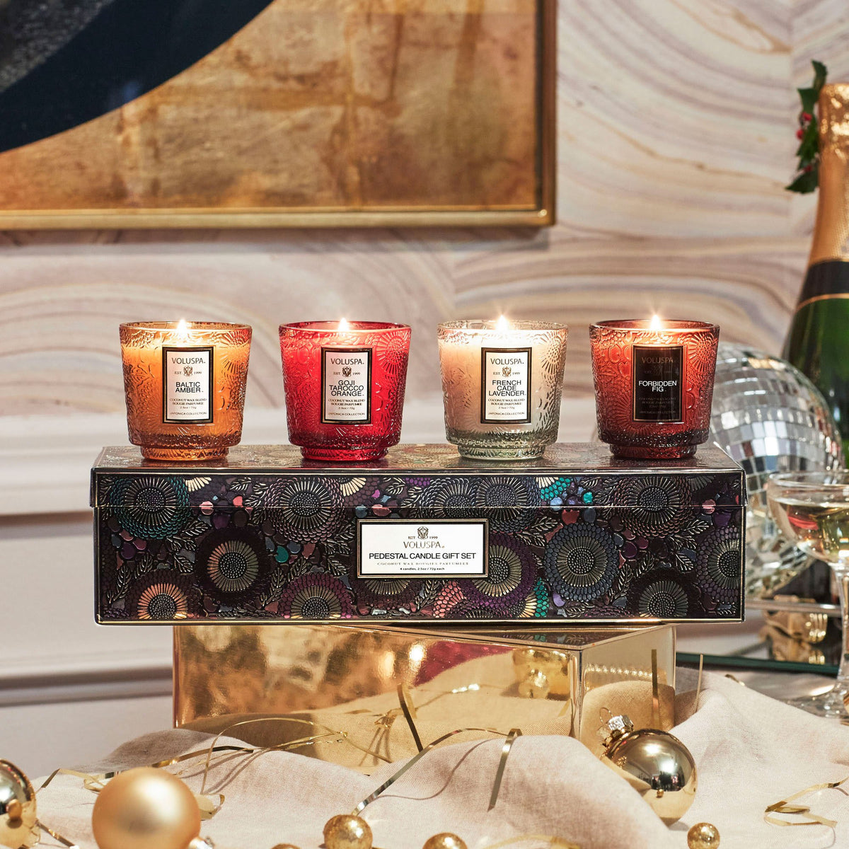 Japonica Best-Sellers - 4 Petite Pedestal Candle Gift Set - 5