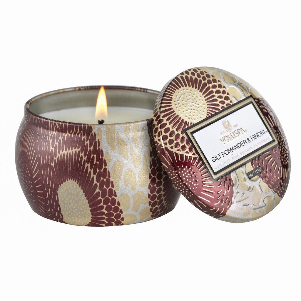 Gilt Pomander & Hinoki - Mini Tin Candle Zoom - 1