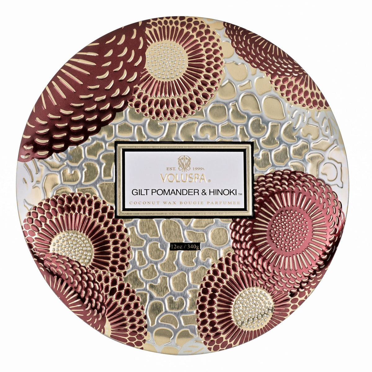 Gilt Pomander & Hinoki - 3 Wick Tin Candle - 4