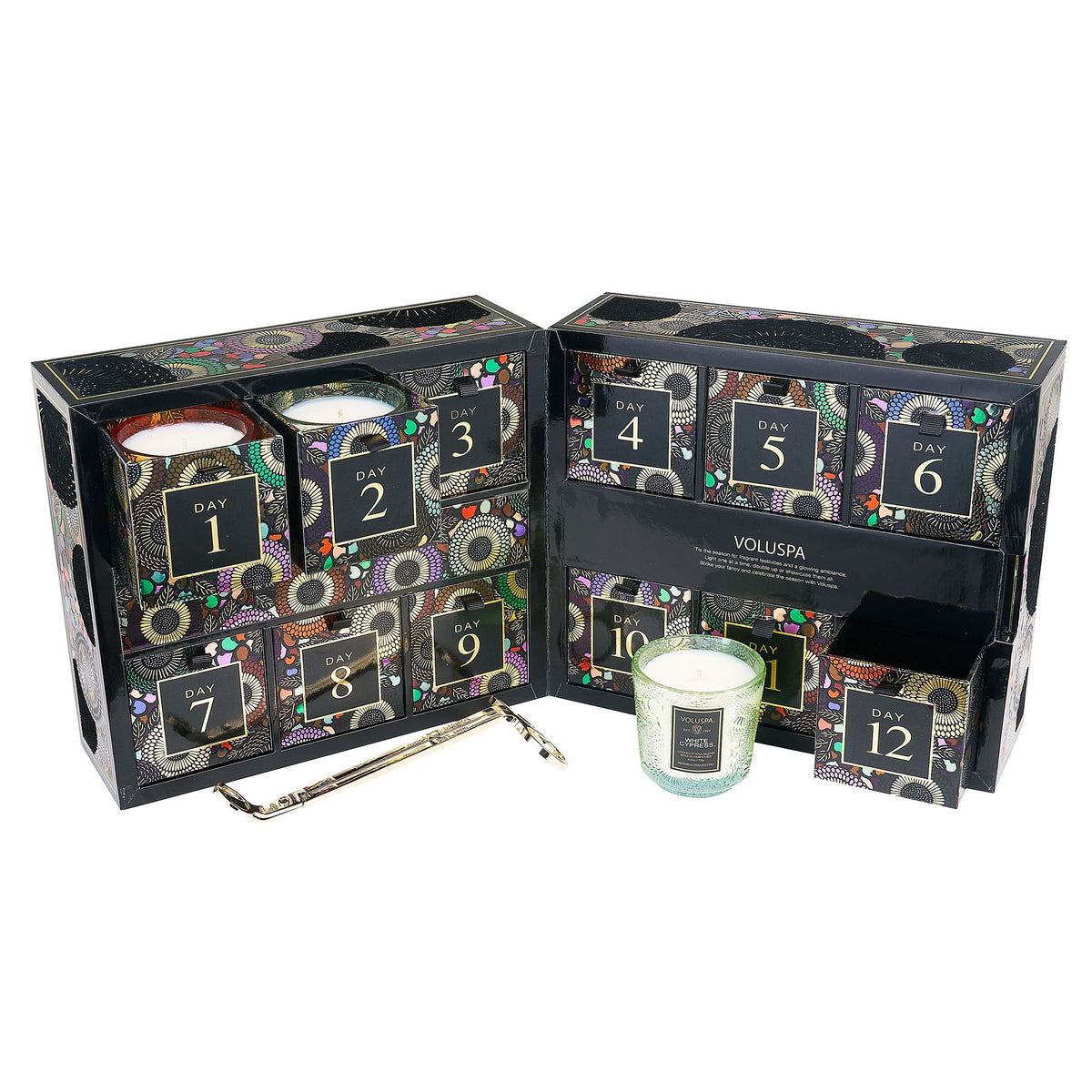 12 Day Candle Advent Calendar - Petite Pedestal Gift Set - 1