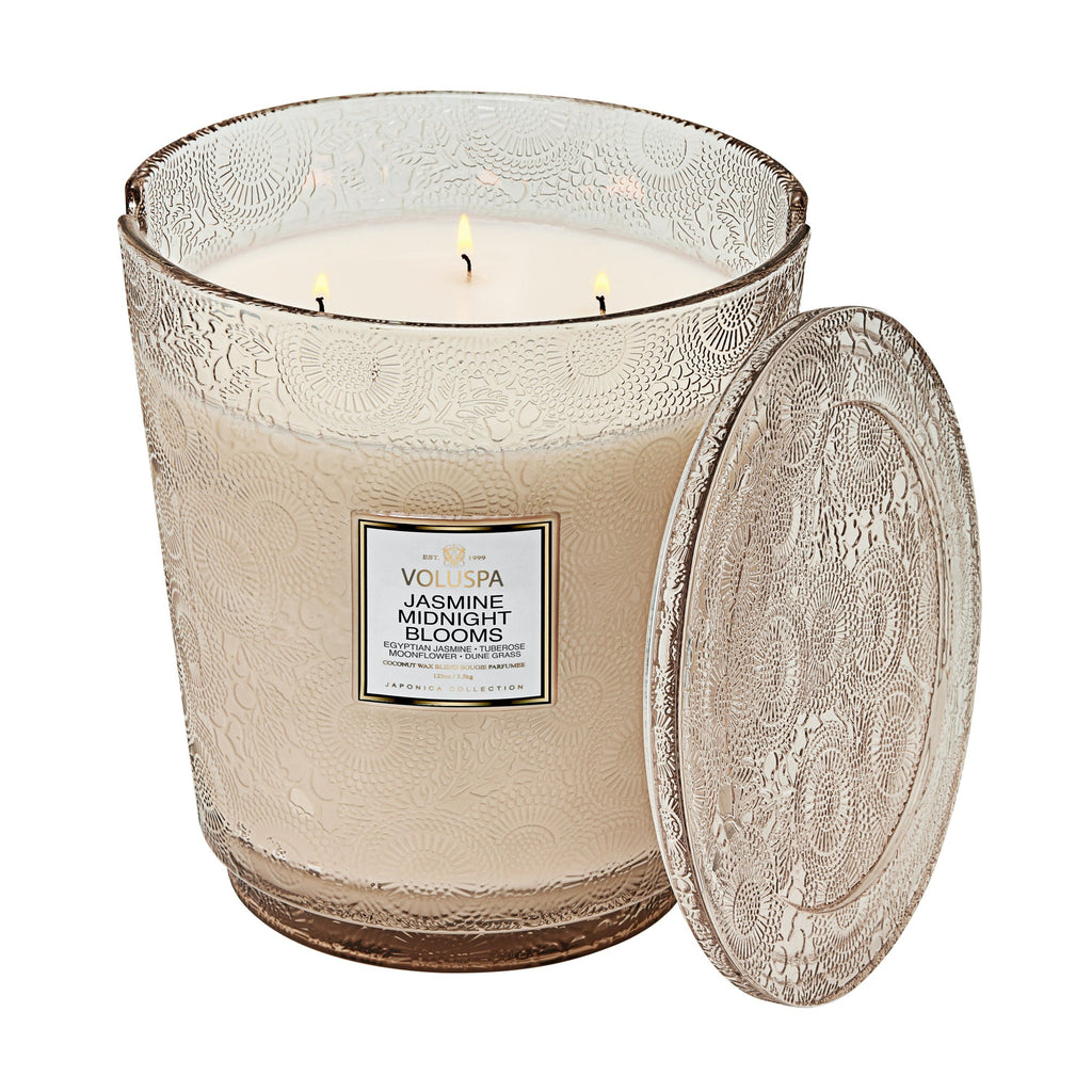 Jasmine Midnight Blooms - 5 Wick Hearth Candle Zoom - 6