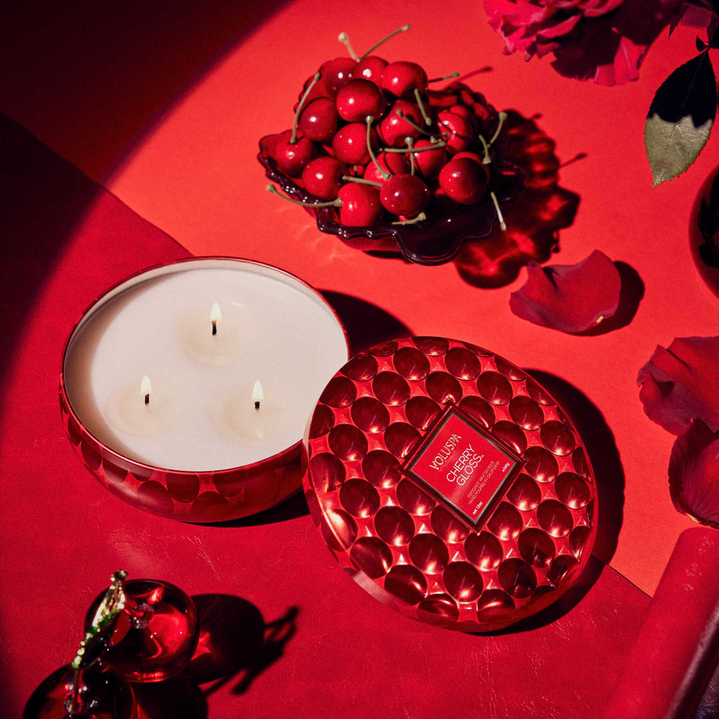 Cherry Gloss - 3 Wick Tin Candle Zoom - 4